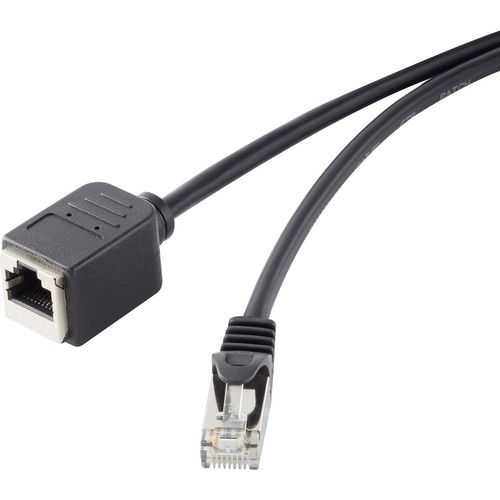 Renkforce  RF-4394127  RJ45  mrežni kabel, Patch kabel  cat 5e  F/UTP  5.00 m  crna  produžetak  sa zaštitom za nosić, pozlaćeni kontakti  1 St. slika 1
