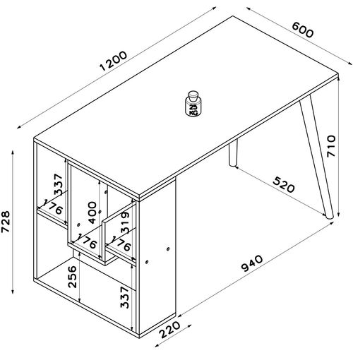 Sally - White, Oak White
Oak Study Desk slika 5