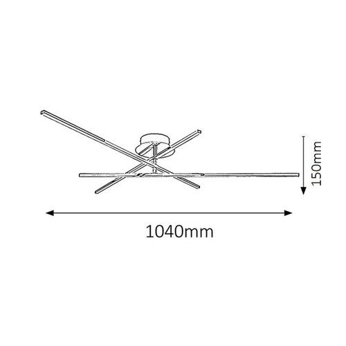 Rabalux Mecrvenoith plafonska lampa 3Fluo cev LED 18W hrom Moderna rasveta slika 7