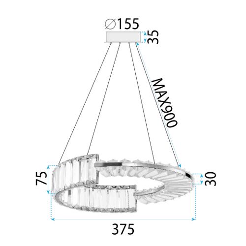 LED svijetiljka APP1527-CP40 CHROME slika 9