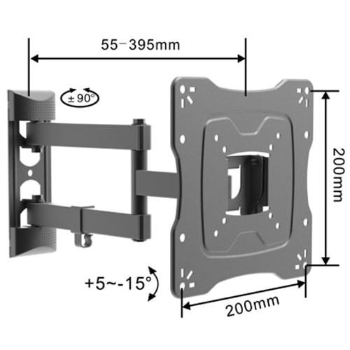 Zglobni TV nosac 17"- 42"do 30kg Vesa 200*200 slika 1