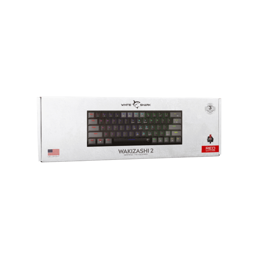 WHITE SHARK Tastatura GK-002111V2 WAKIZASHI-2 /  US, crveni prekidači slika 6