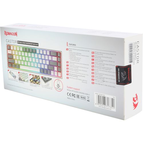 KEYBOARD - REDRAGON CASTOR K631WG-RGB WIRED RED SWITCH slika 9