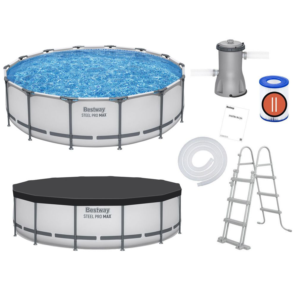 Bestway Frame Pool 427x107cm 10in1 Pumpa Ljestve Navlaka 56950 slika 3