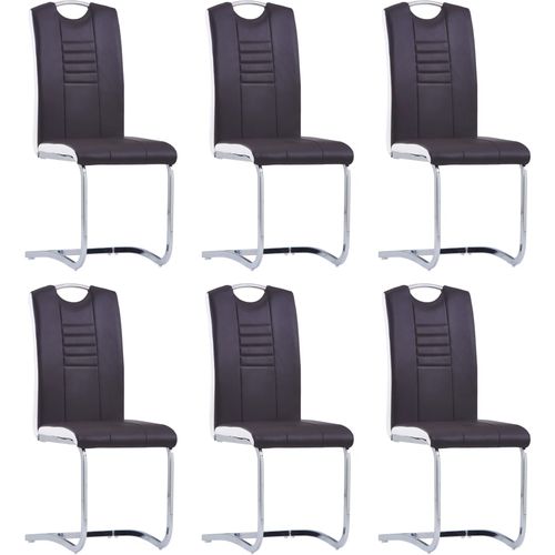 Konzolne blagovaonske stolice od umjetne kože 6 kom smeđe slika 13