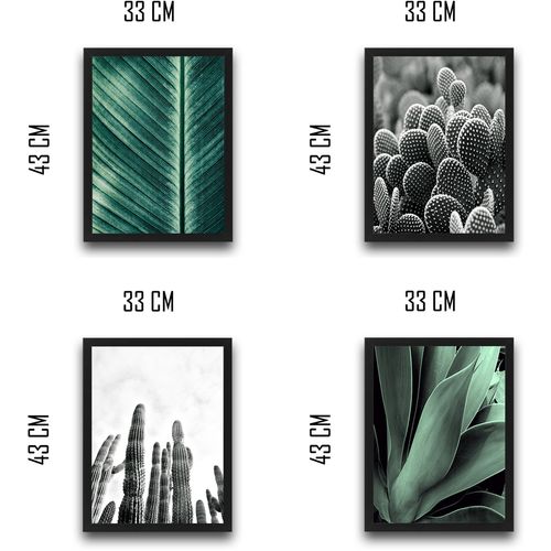Wallity Uokvirena slika (4 komada), Green  and  Cactus Set slika 3