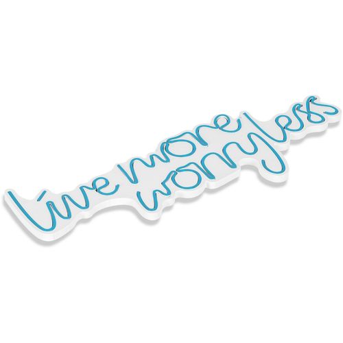 Wallity Ukrasna plastična LED rasvjeta, Live More Worry Less - Blue slika 14