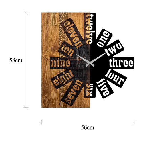 Wallity Ukrasni drveni zidni sat, Wooden Clock 40 slika 7