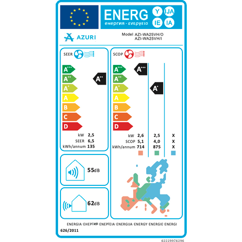 AZURI NORA PREMIUM klima uređaj 2,50 kW, INVERTER - set, unutarnja i vanjska jedinica  slika 4