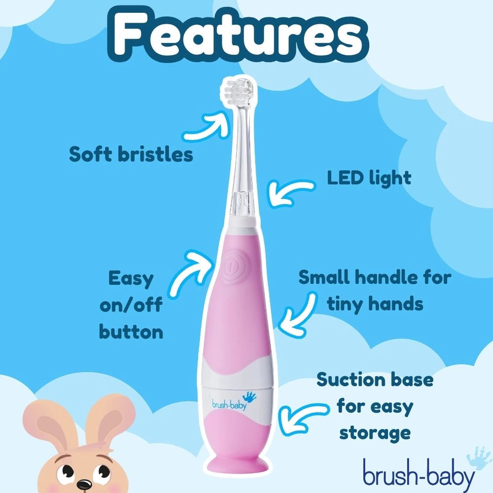 Brush-Baby Dječija električna četkica BabySonic (0-3 godine), Roza slika 6