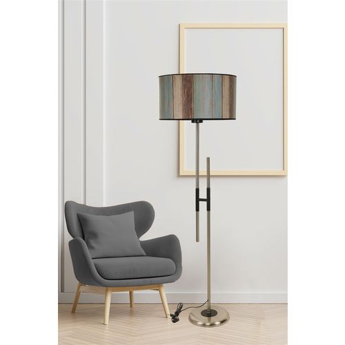 Felix Mat Krom Lambader Silindir Renkli Abajurlu Multicolor Floor Lamp slika 1