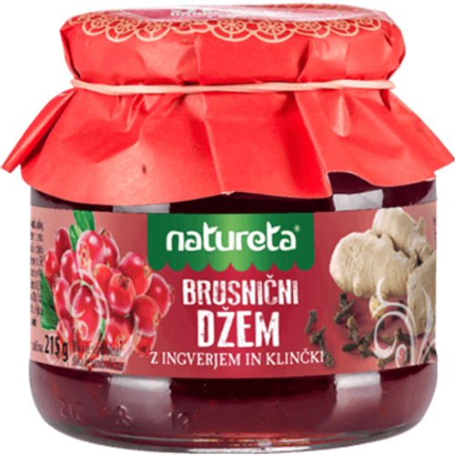 Natureta dzem brusnica s đumbirom 215g slika 1