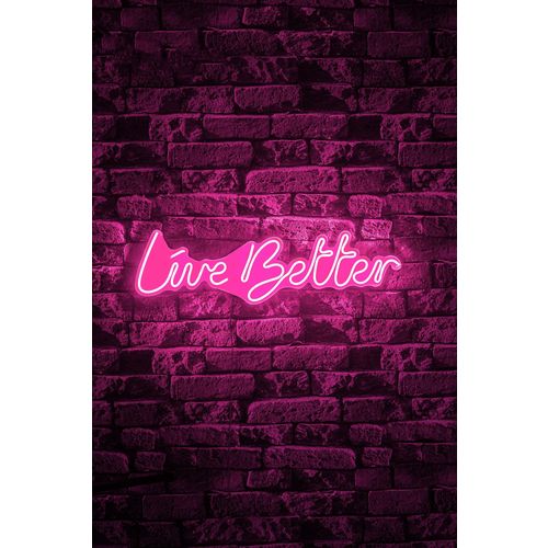 Wallity Zidna LED dekoracija, Live Better - Pink slika 4