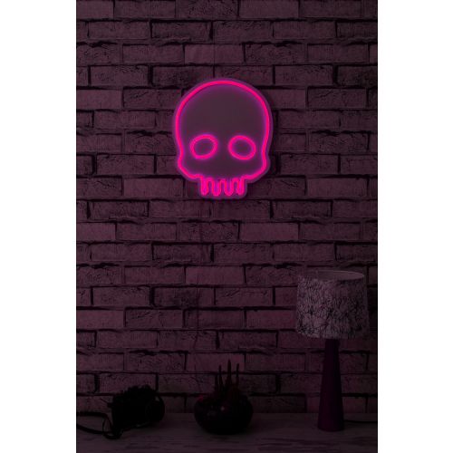 Wallity Ukrasna plastična LED rasvjeta, Skull - Pink slika 2