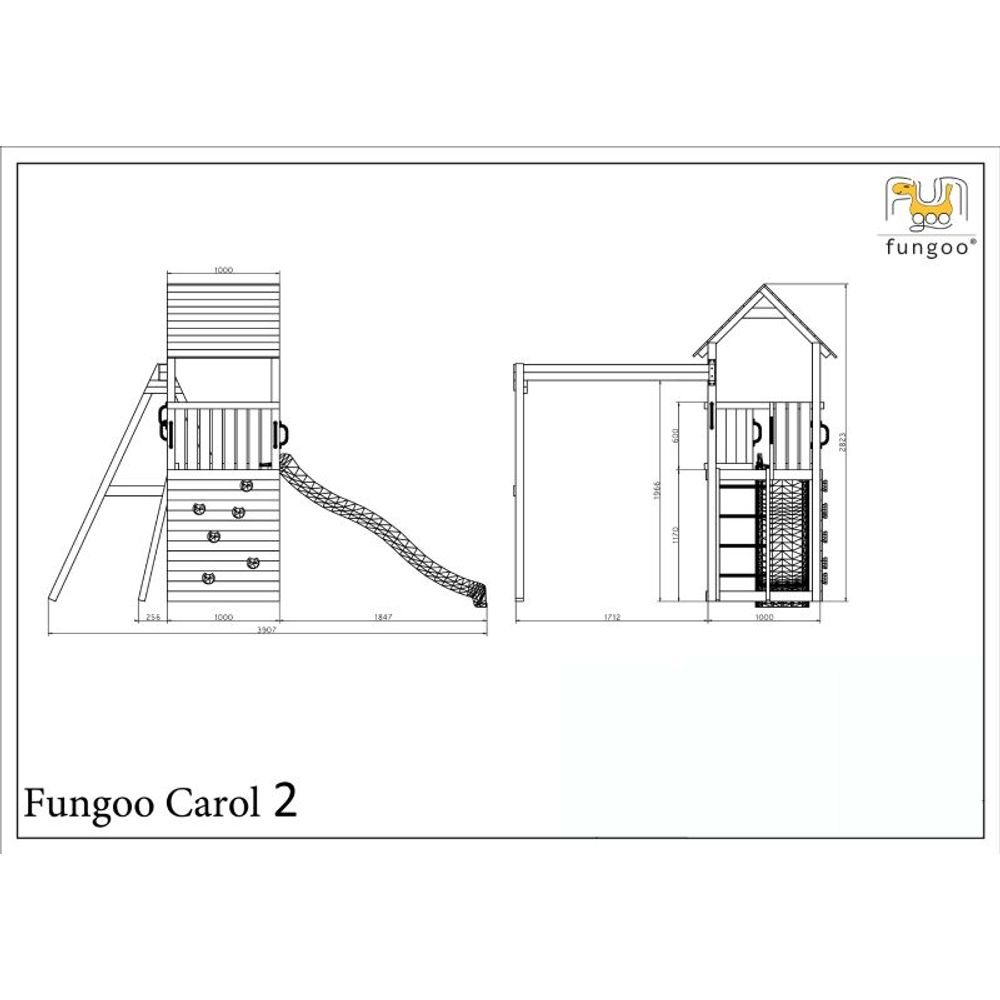 Fungoo Set CAROL 2 Sivi - Drveno dječije igralište slika 5