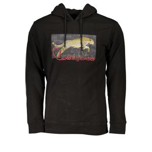 CAVALLI CLASS MEN'S BLACK ZIP-OUT SWEATSHIRT