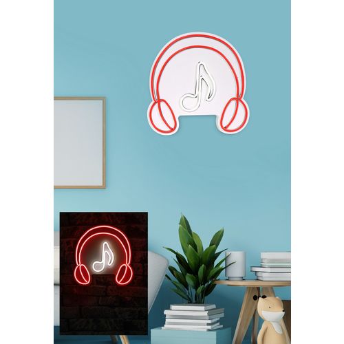 Wallity Ukrasna plastična LED rasvjeta, Music Sound Headphones - Red slika 3