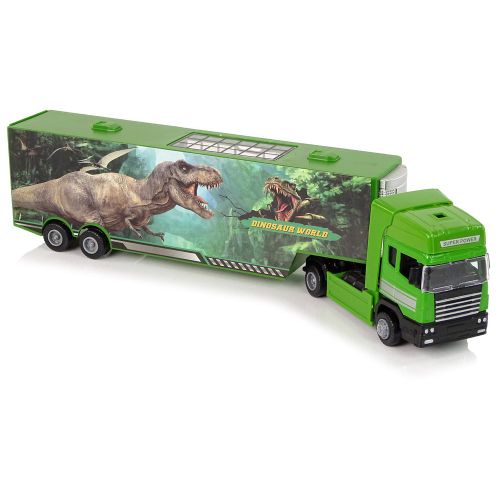 Metalni kamion transporter dinosaura slika 4