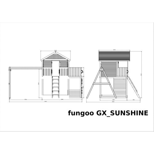 Fungoo set SUNSHINE s toboganom - drveno dječje igralište slika 8