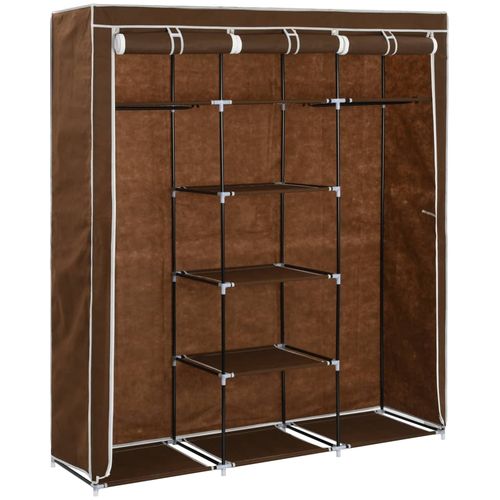 282454 Wardrobe with Compartments and Rods Brown 150x45x175 cm Fabric slika 11