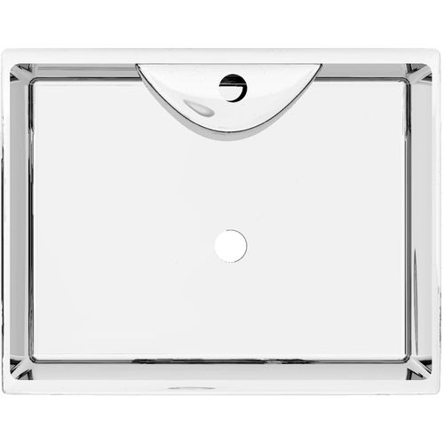 Umivaonik s otvorom za slavinu 48x37x13,5 cm keramički srebrni slika 9