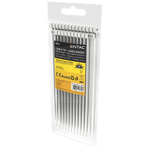Entac Plastične vezice 3,6mm x 100mm, 50 kom. - Cable Tie 3.6mmx100mm White