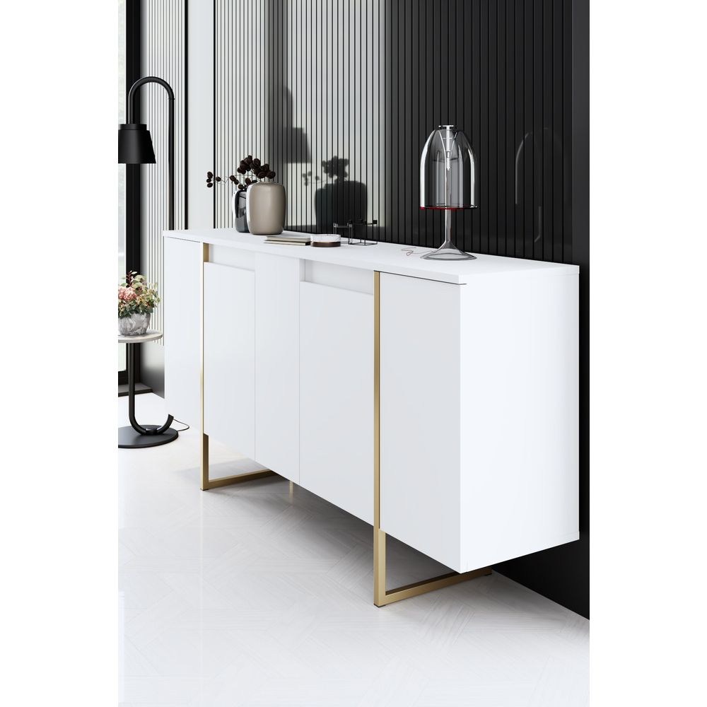 Luxe Konzolni Sto - Bijeli sa Zlatnim Detaljima slika 4