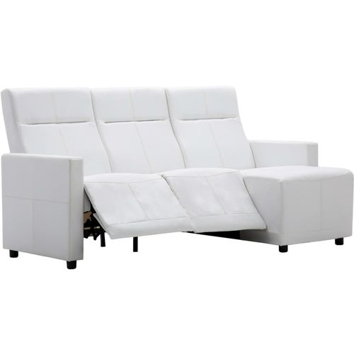 Kutna nagibna sofa s presvlakom od umjetne kože bijela slika 20