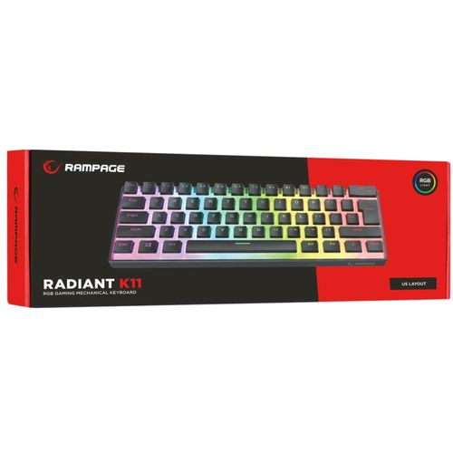 Rampage radiant k11 red switch us white gaming tastatura slika 6