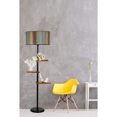 Moda lambader siyah silindir renkli abajurlu Multicolor Floor Lamp slika 1