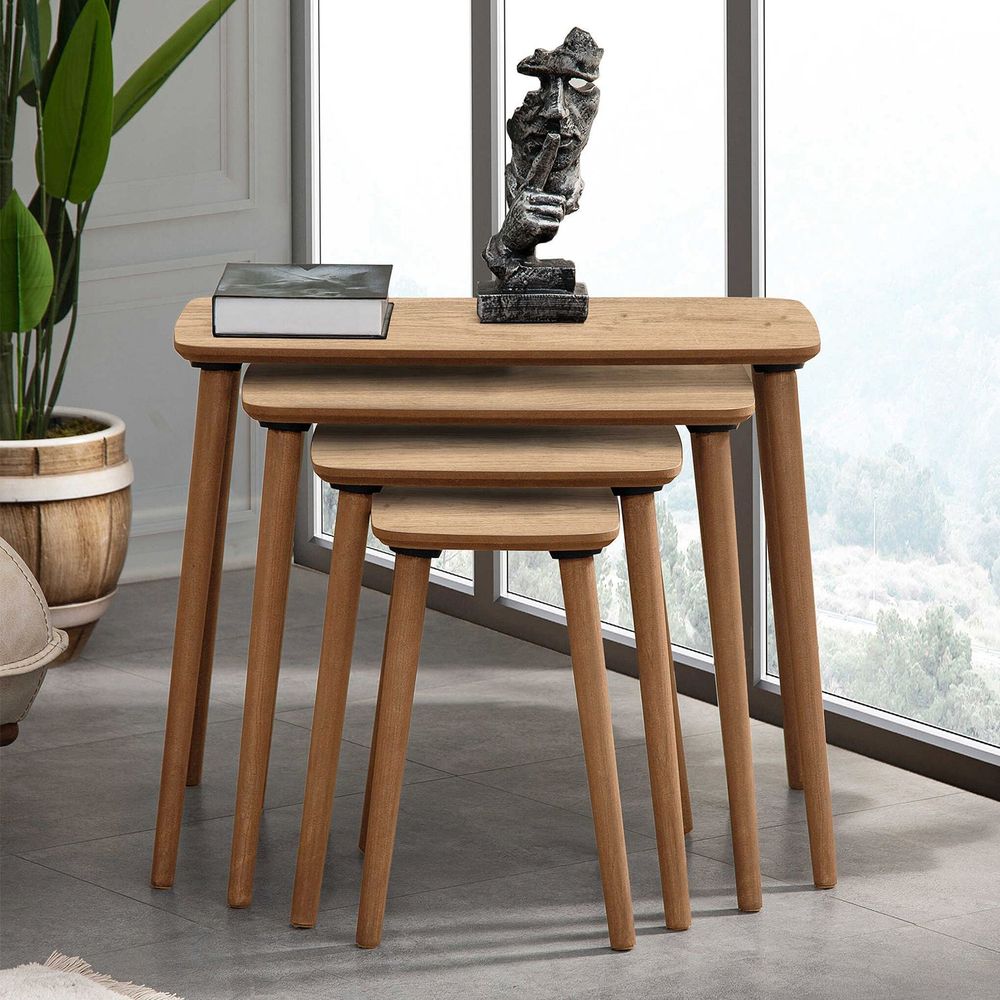 Nesting Table Luci - Set od 4 komada u boji hrasta slika 2