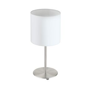 Eglo Pasteri Stolna Lampa - E27, Nikl/Mat, Bijela