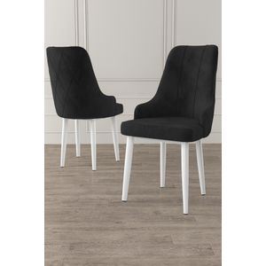 Trex - Crni i Bijeli Set Stolica (2 Komada)