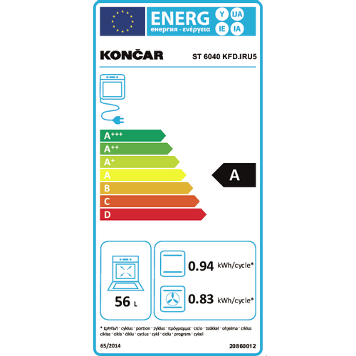 Končar štednjak ST 6040 KFD.IRU5 slika 2