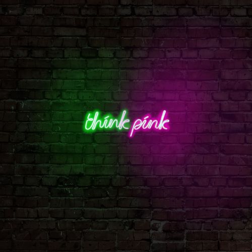 Wallity Ukrasna plastična LED rasvjeta, Think Pink - Green slika 1