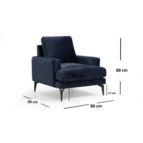 Atelier Del Sofa Fotelja wing PAPIRA tamnoplava, Papira Armchair - Navy Blue slika 3