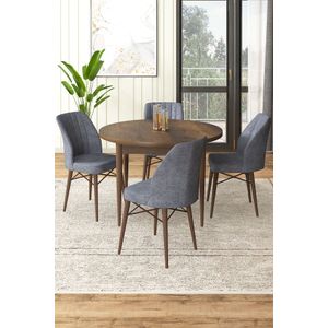 Rox - Baroque Fume Set Trpezarijskog Stola i Stolica (5 Komada)