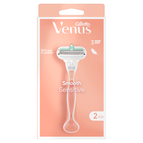 Gillette Venus Smooth Sensitive Pink ženski brijač + 2 dopune slika 1