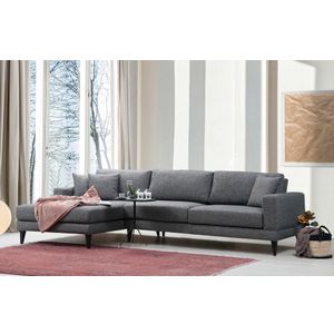 Nordijska Lijeva Kutna Sofa na Razvlačenje u Tamno Sivoj Boji