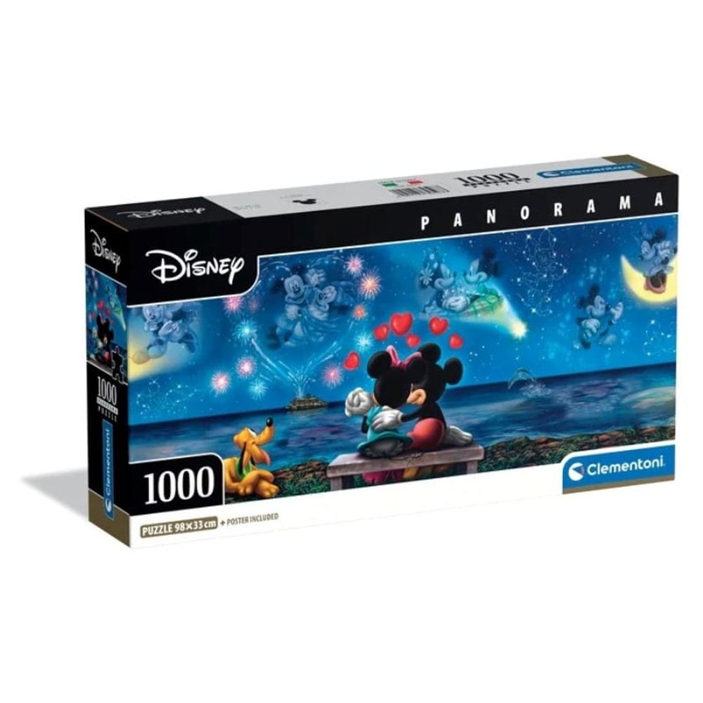Clementoni CL39503 Puzzle Panorama Mickey I Minnie, 1000kom slika 1