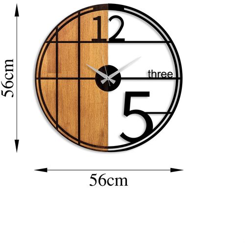 Wallity Ukrasni drveni zidni sat, Wooden Clock - 62 slika 7