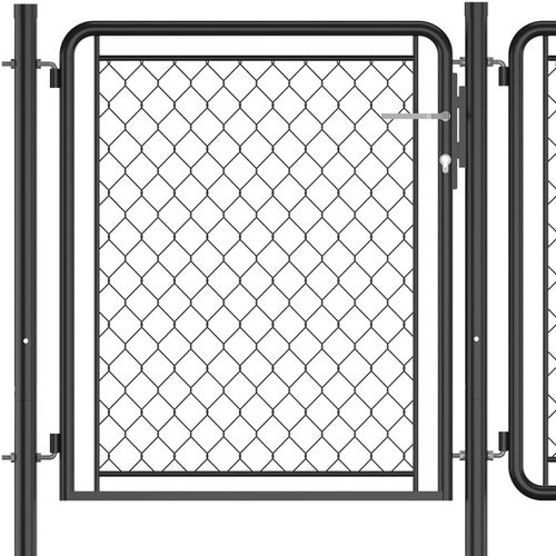 Vrtna vrata čelična 100 x 395 cm antracit slika 4