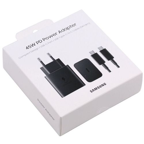 Samsung brzi kućni punjač 45W+USB Type-C kabel, crni slika 1