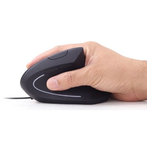 Gembird MUS-ERGO-01 Ergonomic Optical Mouse 1200-3200 DPI, 6 Buttons, USB, Black, Cable 1.35m slika 4