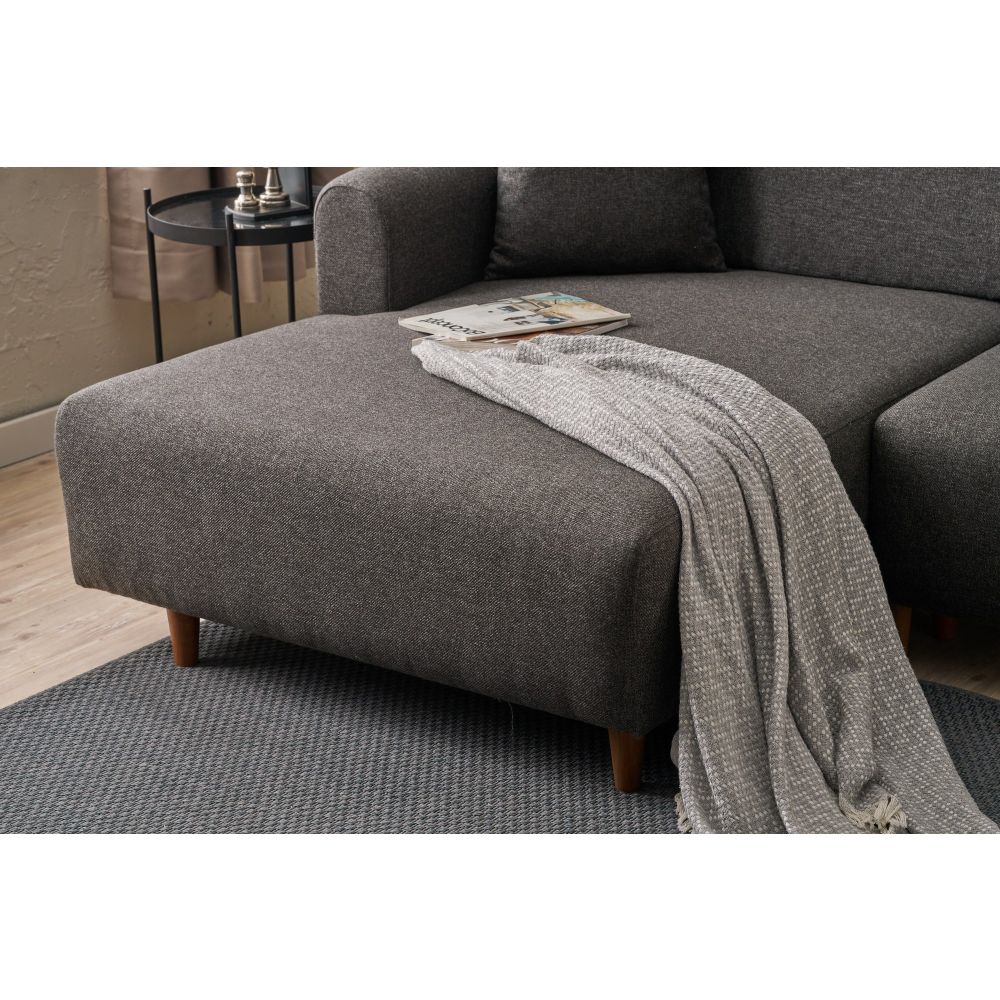 Mane Left - Antracitni Kutni Sofa-Krevet slika 4