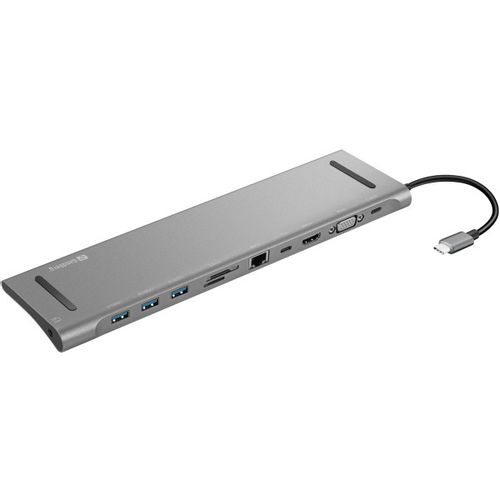 Docking station Snadberg 10in1 USB-C - HDMI/VGA/LAN/3xUSB 3.0/USB C 136-31 slika 1