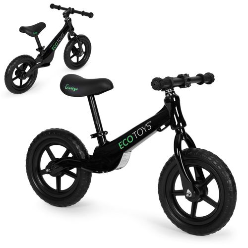 ecotoys dječji bicikl guralica bez pedala - crni slika 1