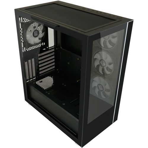 Kuciste LC Power LC-808B-ON  Skylla_X, Midi-ATX Case, black, 4x120mm ARGB fan slika 1