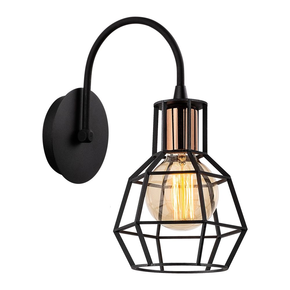 Kapadokya N-1160 Crna Bronzana Zidna Lampa slika 2