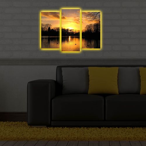 Wallity Slika dekorativna platno sa LED rasvjetom (3 komada), 3PATDACT-22 slika 3